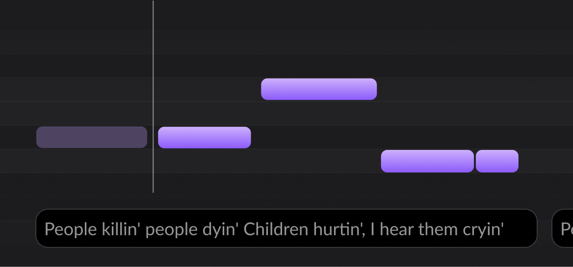 Pitch matching visualization with synced lyrics